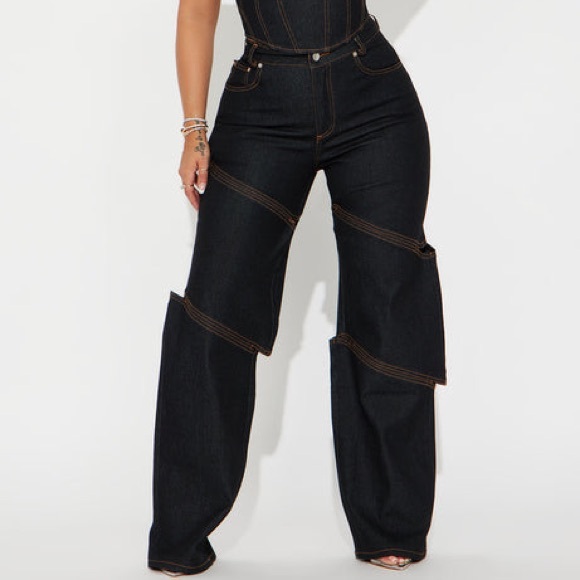 Fashion Nova Pants - Fashion Nova Jenny Denim Pant - Dark Wash